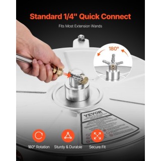 VEVOR Πλυστικό Επιφανειών 18 με Ρόδες και Διπλή Λαβή έως 4000 PSI G...