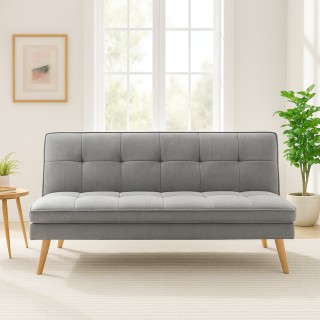 BAKAJI Τριθέσιος Ανακλινόμενος Καναπές-Κρεβάτι Εργονομικός σε Γκρι ...