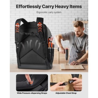 VEVOR Σακίδιο Εργαλείων με 56 Θήκες για Ηλεκτρολόγους GJBBSLD1214IO...