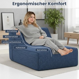 Costway Φουσκωτή Εργονομική Πολυθρόνα Lazy Sofa με Αποσπώμενο Κάλυμ...