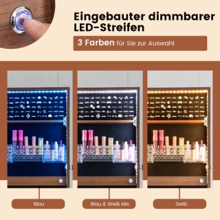 Costway  Ελεύθερη Κοσμηματοθήκη με Καθρέφτη και LED Φωτισμό - Ιδανι...