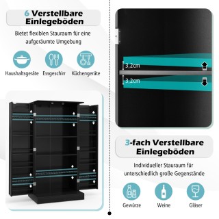 Costway Ντουλάπι Κουζίνας με 2 Πόρτες & 6 Ρυθμιζόμενα Ράφια 60 x 40...
