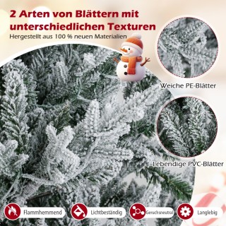 Costway 210 εκ Τεχνητό Χριστουγεννιάτικο Δέντρο με Φωτισμό & Χιόνι ...