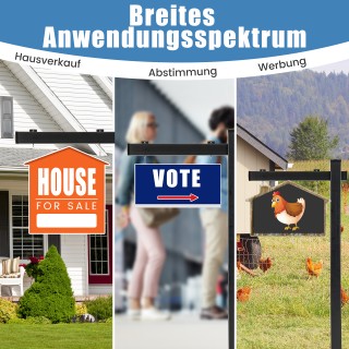 Costway Μαύρη Βάση Αφίσας Ακίνητων από UPVC για Πινακίδες Πωλήσεων ...