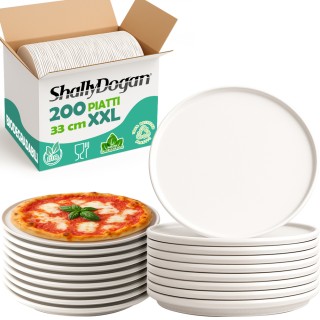 Shally Dogan 200 Πιάτα για XXL Πίτσα από 100% Βιοδιασπώμενη Κυτταρί...