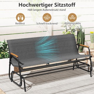 Costway Τριθέσιος Κήπου με Απαλή Κίνηση & Αναπνεύσιμο Ύφασμα Κάθισμ...