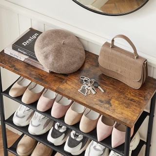 VASAGLE Βιομηχανική Ραφιέρα Παπουτσιών 4 Επιπέδων – Καφέ/Μαύρη, 73... VASAGLE Βιομηχανική Ραφιέρα Παπουτσιών 4 Επιπέδων – Καφέ/Μαύρη, 73...