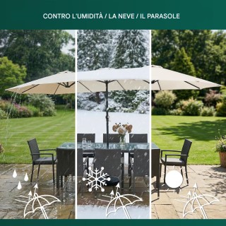 BAKAJI Διπλή Ομπρέλα Κήπου 4,6 Μέτρων Χωρίς Βάση με Αντι-UV Επένδυσ...