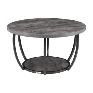 VEVOR Στρογγυλό Μοντέρνο Τραπεζάκι Καφέ με Ανοιχτή Αποθήκευση, Ξύλι...