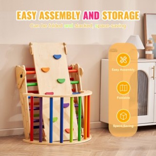 VEVOR Ξυλινά Αναρριχητικά Παιχνίδια 5 σε 1 Montessori με Τρίγωνη Ρά...