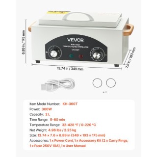 VEVOR Αυτόκαυστο Υψηλής Θερμοκρασίας 2L 300W Καθαριστής GWXDQ15L000...