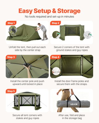 VEVOR Μεγάλο Αναδιπλούμενο Σκηνικό Κιόσκι 3.6 x 3.6m για 8-10 Άτομα... VEVOR Μεγάλο Αναδιπλούμενο Σκηνικό Κιόσκι 3.6 x 3.6m για 8-10 Άτομα...