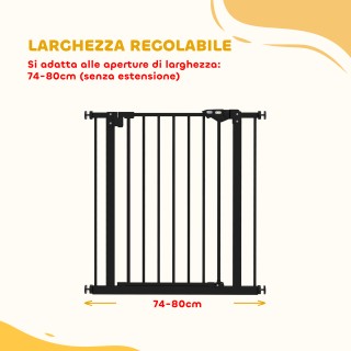 PawHut Αυτόματο Παιδικό Πόρτα-Φράχτης για Σκάλες και Εισόδους, 68x7...