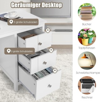 Costway Γραφείο με 3 Συρτάρια & Αντι-ανατρεπτική Συσκευή Υπολογιστή...