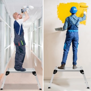 Costway Πτυσσόμενη Αλουμινένια Πλατφόρμα με Αντιολισθητικά Πόδια κα...