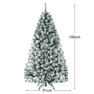Costway Τεχνητό Χριστουγεννιάτικο Δέντρο 180cm με Χιόνι & Μεταλλική... Costway Τεχνητό Χριστουγεννιάτικο Δέντρο 180cm με Χιόνι & Μεταλλική...