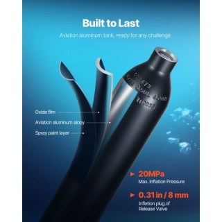 VEVOR Σετ Κατάδυσης 0.5L με Μάσκα Snorkel QSYQP05L1GYQ5YQU4V0