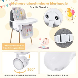 Costway Πολυλειτουργική Καρέκλα Φαγητού για Μωρά με Ρυθμιζόμενη Πλ... Costway Πολυλειτουργική Καρέκλα Φαγητού για Μωρά με Ρυθμιζόμενη Πλ...