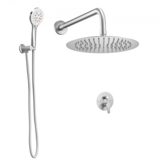 VEVOR Σετ Ντους με 10 Στρογγυλή Κεφαλή & Χειρολαβή - Βουρτσισμένο Ν...