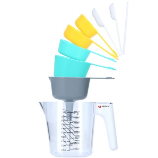 BAKAJI Σετ 8 Αξεσουάρ Μαγειρικής με Κανάτα Μέτρησης Ποτήρι και Κουτ...