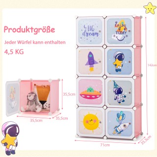 Costway Ροζ Παιδική Ντουλάπα με πόρτες – Σύστημα Ραφιών 8 Κύβων απ... Costway Ροζ Παιδική Ντουλάπα με πόρτες – Σύστημα Ραφιών 8 Κύβων απ...