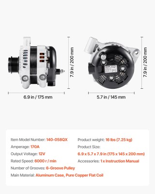 VEVOR Δυναμό Αυτοκινήτου για Buick Enclave Base 2012-2013 & GMC Aca...