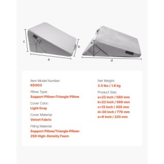 VEVOR Ρυθμιζόμενο Ορθοπεδικό Μαξιλάρι Σφήνα για Ύπνο XXZKDJXXZ2JTHM... VEVOR Ρυθμιζόμενο Ορθοπεδικό Μαξιλάρι Σφήνα για Ύπνο XXZKDJXXZ2JTHM...