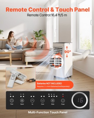 VEVOR Φορητό Κλιματιστικό Δαπέδου 9000 BTU (2,6 kW) 3 σε 1 με Τηλεχ... VEVOR Φορητό Κλιματιστικό Δαπέδου 9000 BTU (2,6 kW) 3 σε 1 με Τηλεχ...
