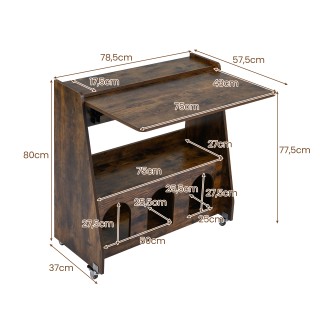 Costway Γραφείο όρθιας εργασίας με ρόδες και ανακλινόμενη επιφάνεια... Costway Γραφείο όρθιας εργασίας με ρόδες και ανακλινόμενη επιφάνεια...