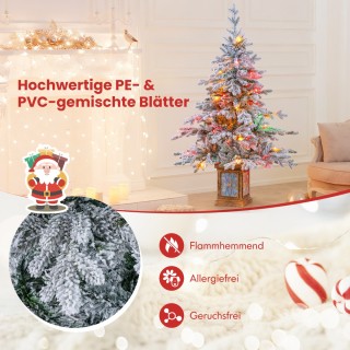 Costway 120 εκ Τεχνητό Χριστουγεννιάτικο Δέντρο σε Γλάστρα με 100 Π...