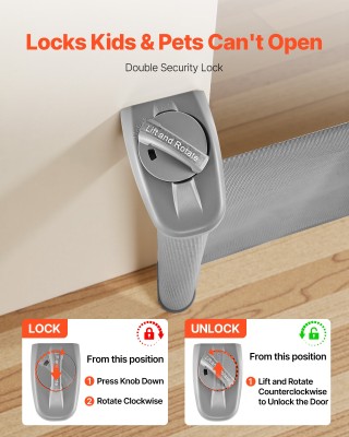 VEVOR Πτυσσόμενη Πύλη Ασφαλείας: Επεκτείνεται έως 1430 mm Πλάτος, 7...