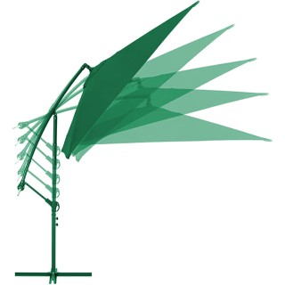 BAKAJI Ομπρέλα Κήπου Αποκεντρωμένη 3x3 Μέτρα Πράσινη Μεταλλικός Πάλ...