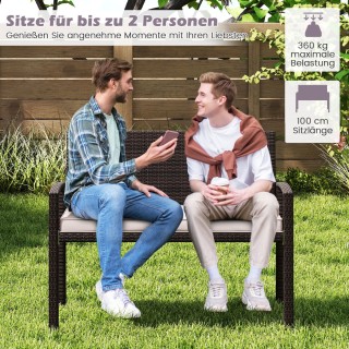 Costway Ανθεκτικός Πολυρατάν Πάγκος Κήπου με Μαξιλάρι, Χωρητικότητα... Costway Ανθεκτικός Πολυρατάν Πάγκος Κήπου με Μαξιλάρι, Χωρητικότητα...