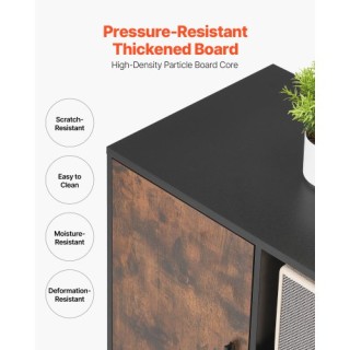 VEVOR Κινητό Κλειδωμένο Αρχείο Ξύλινο με Ράφια - Ρουστίκ Καφέ MZHXW...