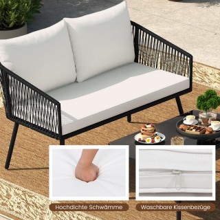 Costway  Σετ Μπαλκονιού Rattan με Μαξιλάρια – Άνετα Έπιπλα Κήπου γι...