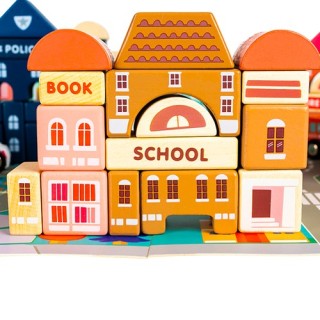 Σετ Ξύλινα Τουβλάκια Πόλη με Χαλάκι 115 τμχ Kruzzel 23519 Σετ Ξύλινα Τουβλάκια Πόλη με Χαλάκι 115 τμχ Kruzzel 23519