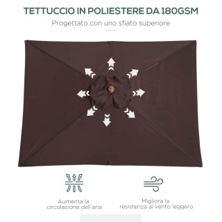 Outsunny Ορθογώνια Κλίση Ομπρέλα 2x1.5 μ με 6 Ακτίνες και Άνοιγμα μ... Outsunny Ορθογώνια Κλίση Ομπρέλα 2x1.5 μ με 6 Ακτίνες και Άνοιγμα μ...