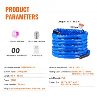 VEVOR 15m Θερμαινόμενος Σωλήνας Νερού για RV -45℉ Αντιψυκτικός Πόσι... VEVOR 15m Θερμαινόμενος Σωλήνας Νερού για RV -45℉ Αντιψυκτικός Πόσι...