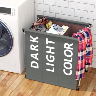 BAKAJI Πτυσσόμενο Καλάθι Απλύτων 3 Θέσεων Μεταλλικό & Υφασμάτινο, 6... BAKAJI Πτυσσόμενο Καλάθι Απλύτων 3 Θέσεων Μεταλλικό & Υφασμάτινο, 6...