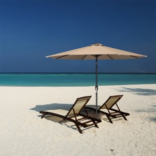 BAKAJI  Ομπρέλα Κήπου 270 εκ. με Φώτα LED Αντιανεμική Εξωτερική Ομπ...