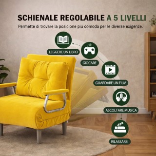 BAKAJI Πολυθρόνα Καναπέ Κρεβάτι Μονό Ανακλινόμενη Μουσταρδί Επένδυσ... BAKAJI Πολυθρόνα Καναπέ Κρεβάτι Μονό Ανακλινόμενη Μουσταρδί Επένδυσ...