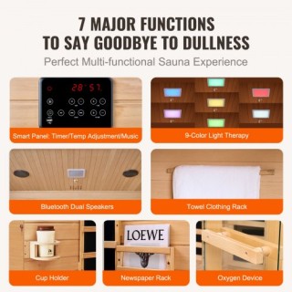 Σάουνα VEVOR Υπέρυθρης Ξύλινης Καμπίνας για 3-4 Άτομα 2470W YHWMZS... Σάουνα VEVOR Υπέρυθρης Ξύλινης Καμπίνας για 3-4 Άτομα 2470W YHWMZS...