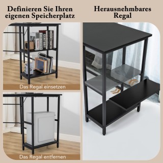 Costway Γραφείο σε σχήμα L για Γραφείο ή Gaming με Μεταλλικό Πλαίσι...