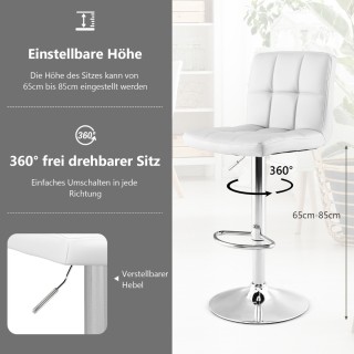 Costway  Σετ 1/2 Σκαμπό Μπαρ με Ρυθμιζόμενο Ύψος και Περιστρεφόμενο...