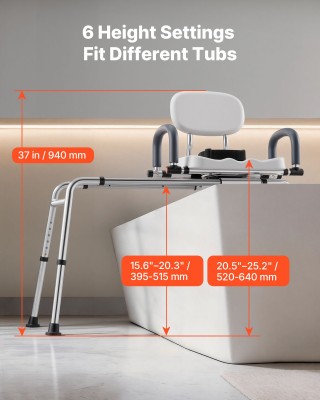 VEVOR Συρόμενο Κάθισμα Μπάνιου για Μπανιέρα 180 kg με Περιστρεφόμεν... VEVOR Συρόμενο Κάθισμα Μπάνιου για Μπανιέρα 180 kg με Περιστρεφόμεν...