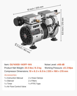 VEVOR Αεριστήρας Λίμνης, Αεροσυμπιεστής 5.2CFM 4/5HP για Λίμνες έως...