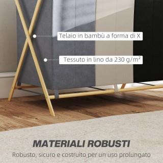 HOMCOM Πτυσσόμενο Καλάθι Απλύτων με 3 Διαμερίσματα, από Μπαμπού και... HOMCOM Πτυσσόμενο Καλάθι Απλύτων με 3 Διαμερίσματα, από Μπαμπού και...