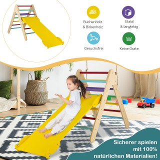 Costway  Σετ Τριγωνικού Παιχνιδιού Αναρρίχησης για Παιδιά από Ξύλο ...