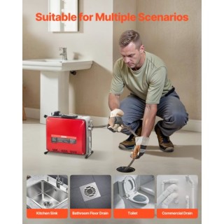 VEVOR Ηλεκτρική Μηχανή Καθαρισμού Αποχετεύσεων 390W με Εξαρτήματα κ... VEVOR Ηλεκτρική Μηχανή Καθαρισμού Αποχετεύσεων 390W με Εξαρτήματα κ...