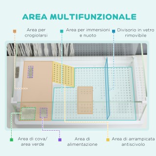 PawHut Λευκή Δεξαμενή για Χελώνες με Φίλτρο, 51x31x25.5 εκ. D40-030...
